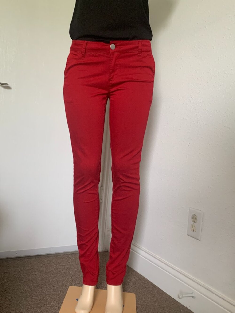 VIP Jeans Womens Size 11/12 Red Skinny Pants Stretch Cotton Blend Colored Denim